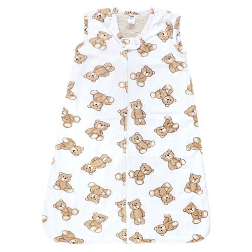 Hudson Baby Boys Plush Faux Fur Sleeping Bag, Wearable Blanket, Teddy Bears, 0-6 Months