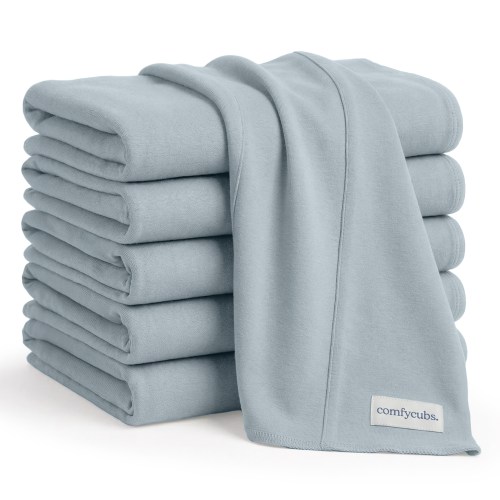Cotton Burp Cloths | Comfy Cubs, Pacific Blue