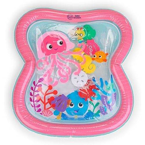 Baby Einstein Ocean Explorers Jiggling Janet Water Mat for Babies, Baby Plat Mat, 6 Floating Ocean Shapes for Cause & Effect, Multisensory, Ages 0-36 Months