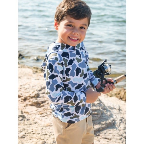 Boys Fish Camo Catch Performance Hooded Shirt – thechippycottage