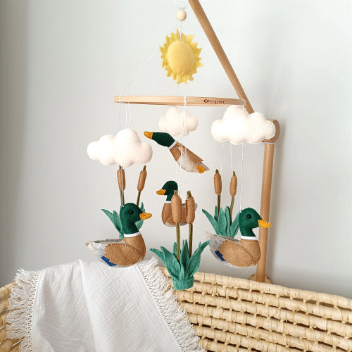 Goose baby mobile, crib mobile mallard duck, geese mobile nursery, bird nursery decor, bird mobile, duck mobile