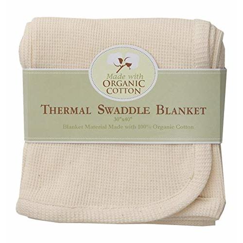 TL Care 30" X 40" Thermal/Waffle Swaddle Blanket Made with Organic Cotton, Natural Color, Soft Breathable, for Boys and Girls