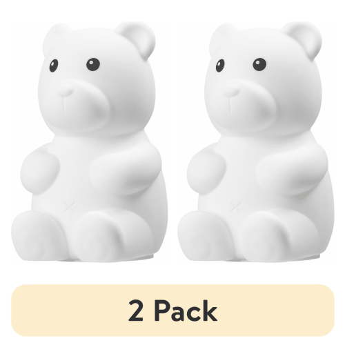 (2 pack) Globe Electric Multicolor Changing Integrated LED Rechargeable White Silicone Night Light Lamp, 5.67" Height, 3.7" Width