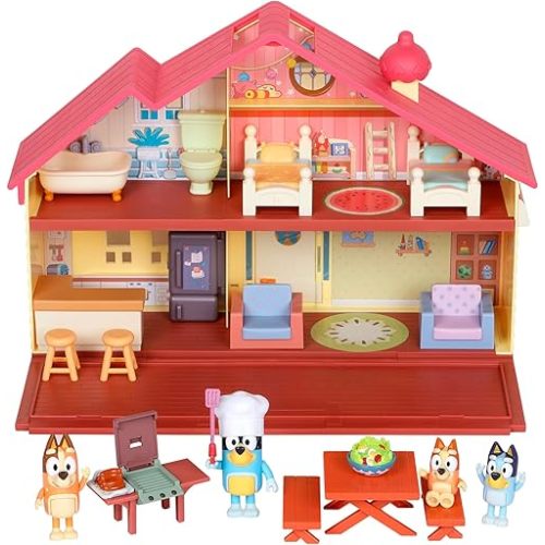 Bluey Toy House Playset, Mega Bundle Family Home & BBQ Playhouse Toys, Bluey, Bingo, Bandit, Chilli, House Playset for Toddlers 3-5, Amazon Exclusive