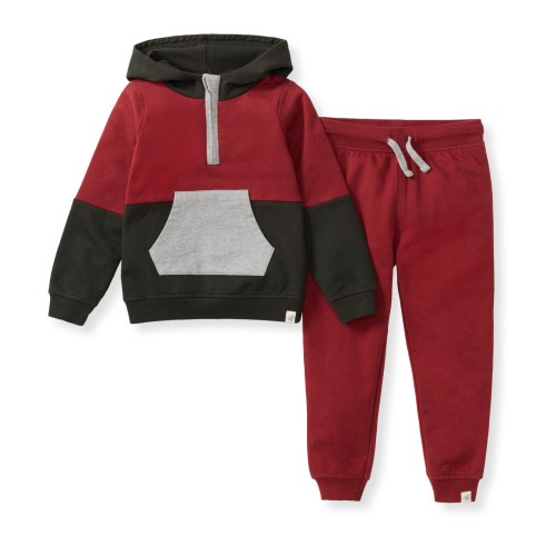 Color Blocked Sweatshirt & Pants Set - Brick Red – Burt's Bees Baby