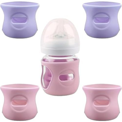 4 Pack Silicone Sleeves for 4 OZ Avent Natural Glass Baby Bottles