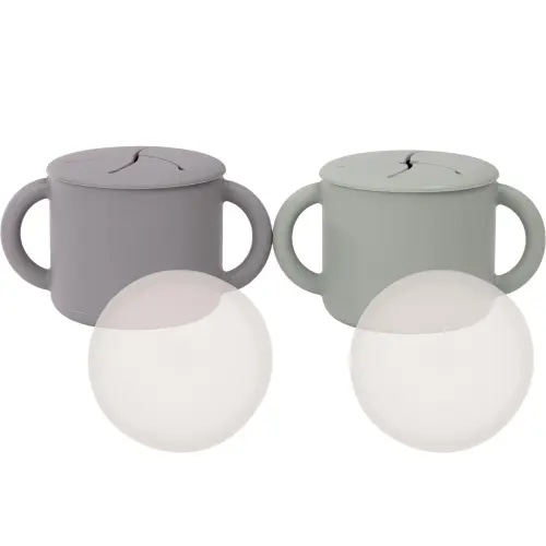 Silicone Snack Cups – Set of 2 with Lids