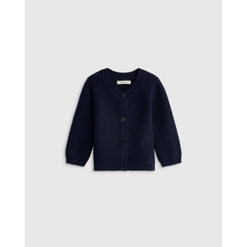 100% Organic Cotton Sweater Cardigan in Navy