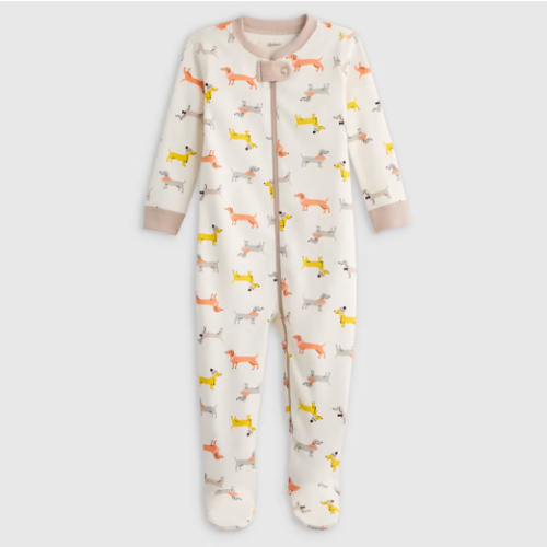 100% Organic Cotton Footie Pajama in Puppies