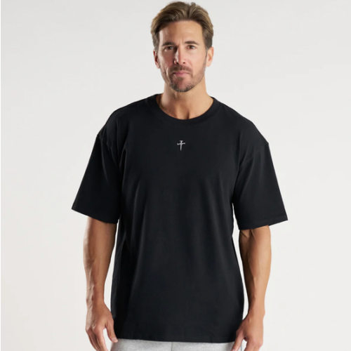 Heavyweight Cotton Oversized Tee - Black