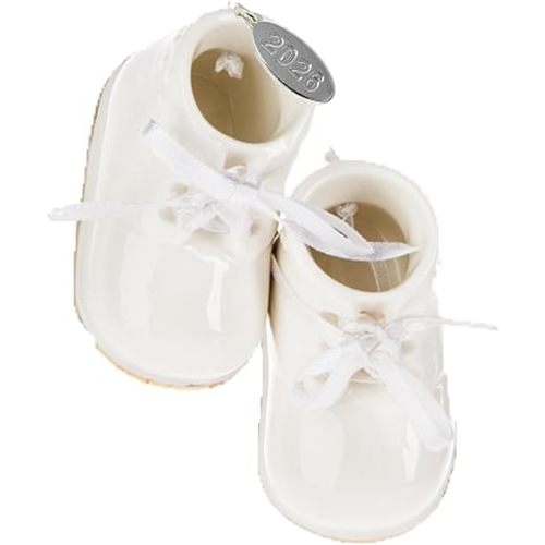 Ivory Baby Shoe Ornament Babys First Christmas Boy or Girl Ornament Cream Porcelain Baby Booties, Can Be Personalized, with Gift Box (2026)