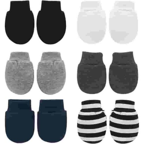 Newborn Baby Cotton Mittens Infant Toddler Gloves No Scratch Mittens Breathable Gloves for 0-6 Months Baby Boys Girls