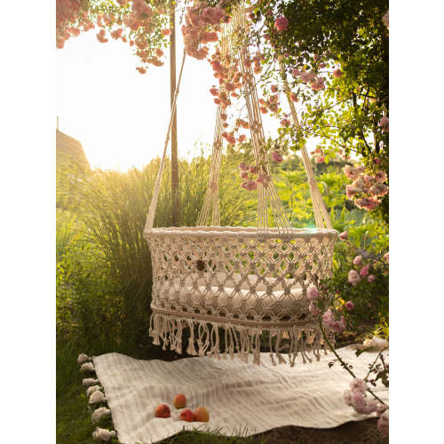 Hanging Macrame Baby Bassinet | Boho Swing Crib | Anzy Home