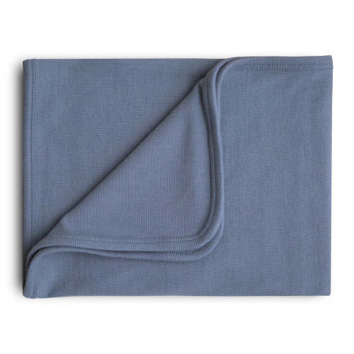 Mushie Ribbed Baby Blanket (Tradewinds)