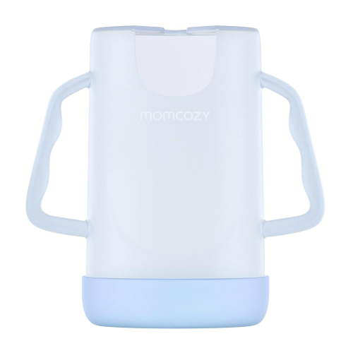 Momcozy Squeeze Pouch Holder for Food Pouches and Drink Boxes, Baby Pouch Holder Allows Baby to Self-Feed and Avoid Messes, Baby Food Pouch Holder Handle is Easy to Grip, Comfortable, Blue