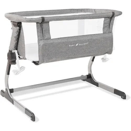 Baby Delight Beside Me Dreamer Bassinet | Bedside Sleeper | 6-Position Height Adjustment | Charcoal Tweed