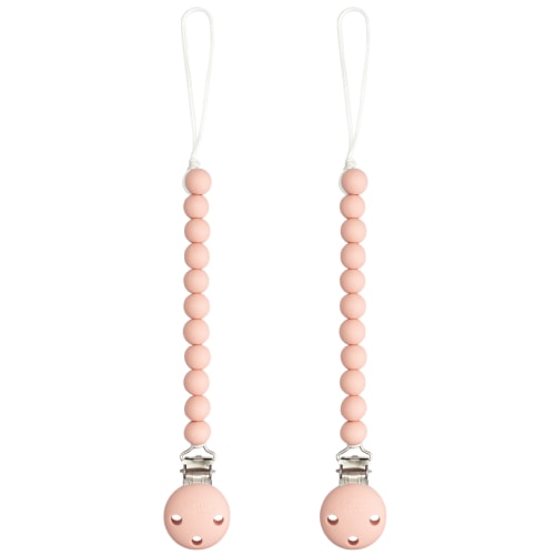 Pacifier Clips in Pink Blush, 2 Pack