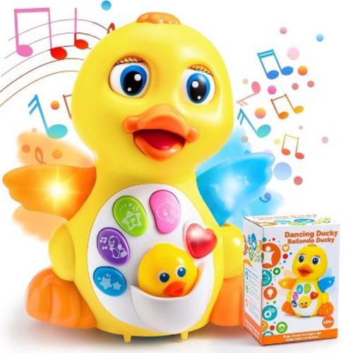 Joyfy Musical Toys for Toddlers 1 2 3 Year Old, Dancing Walking Duck Toy with Music & Lights, Learning Toy for Baby Kids, Christmas Birthday Gifts