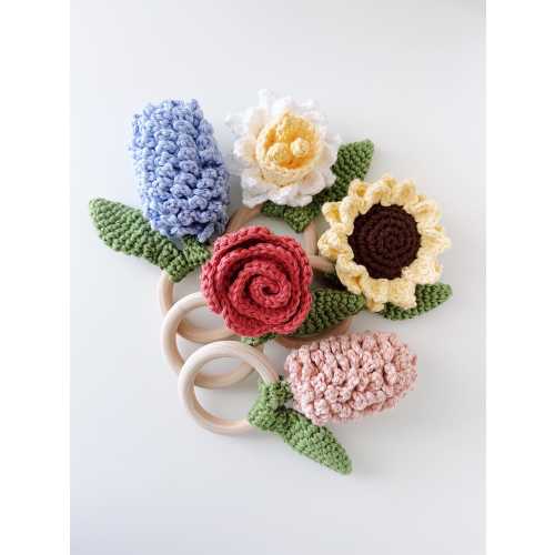 Spring Flower Crochet Rattles