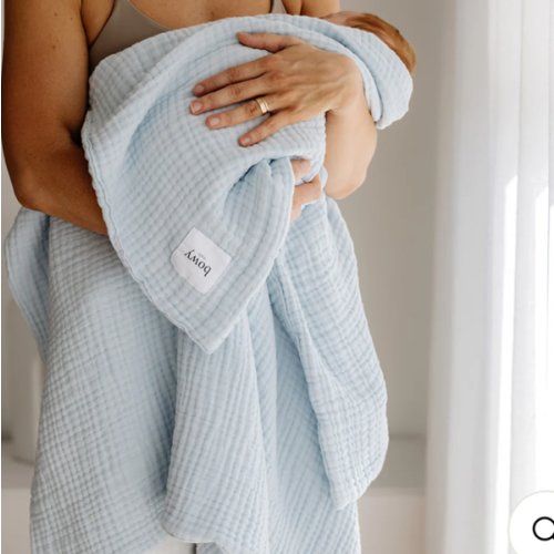 Muslin Bubble Blanket - Powder Blue