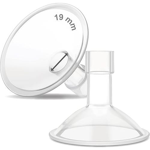Maymom MyFit Crater Series 19mm Two-Piece Design Small Breastshield Compatible with Medela Breast Pump Parts; Replace Shields; Fit Flex Connector; 2pc