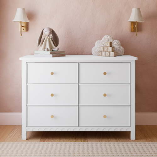 Graco Sasha 6 Drawer Nursery Double Dresser, White