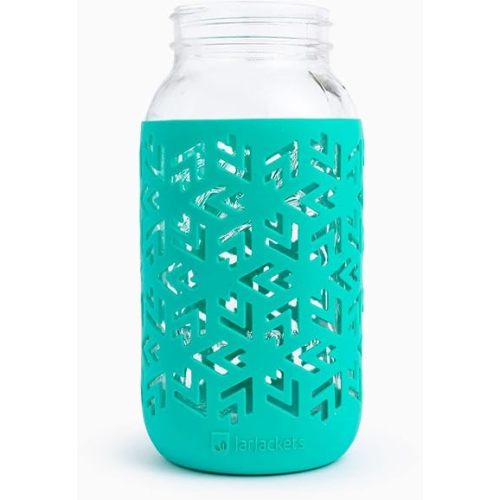 JarJackets Silicone Mason Jar Protector Sleeve - Fits 64oz Mason Jars (1, Charcoal)