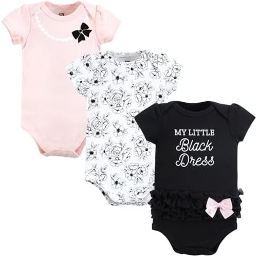 Hudson Baby Baby Girls Cotton Bodysuits 3-pack