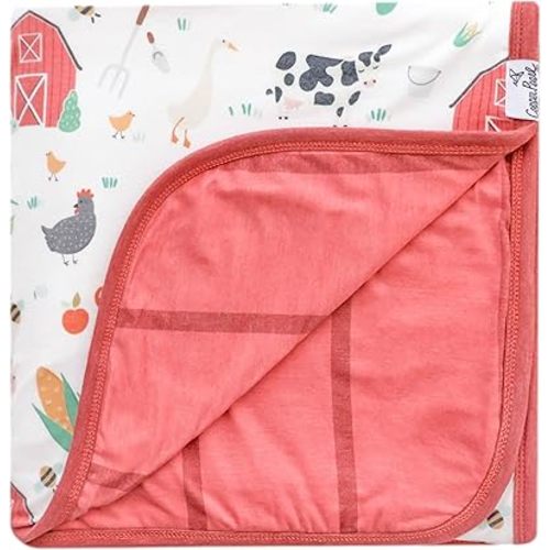 Copper Pearl Jumbo 3-Layer Baby Blanket: Soft Baby Quilts for Boys and Girls | Breathable, Cozy, Toddler Blanket | Baby Quilt for Newborns | 46x46 Premium Polyester/Rayon | Farmstead