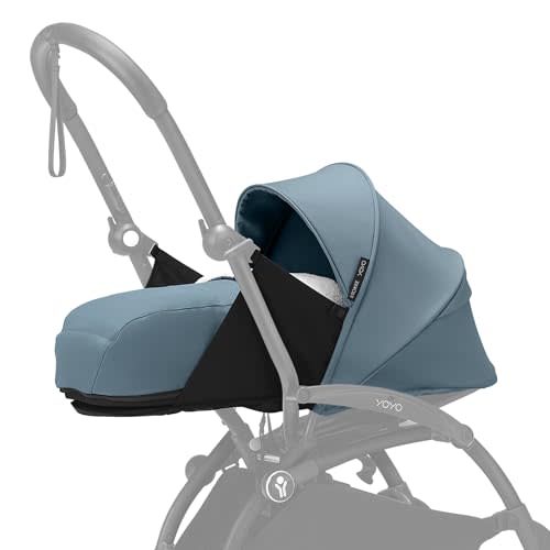 Stokke YOYO 0+ Newborn Pack, Aqua - Includes Mattress, Extendable Canopy & Five-Point Harness - Requires YOYO3 Frame (Sold Separately)