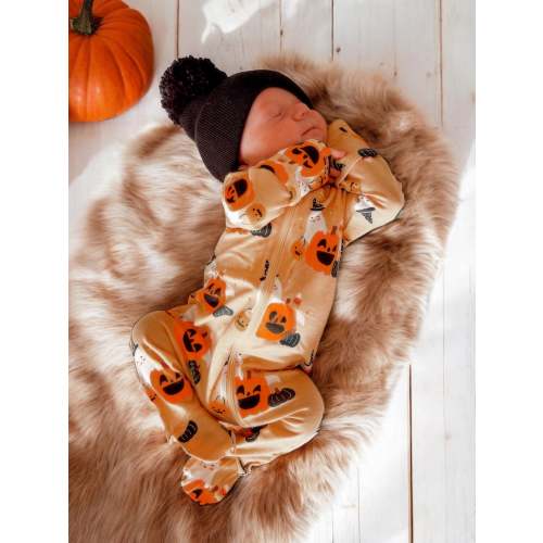 2-Way Zip Footie, Halloween Cluster