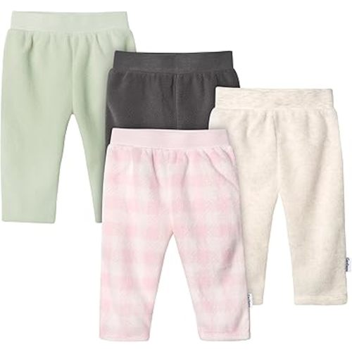 Gerber Baby Girls’ 4-Pack Microfleece Pants