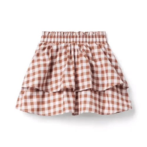 Girl Cocoa Butter Gingham Gingham Tiered Skirt by Janie and Jack