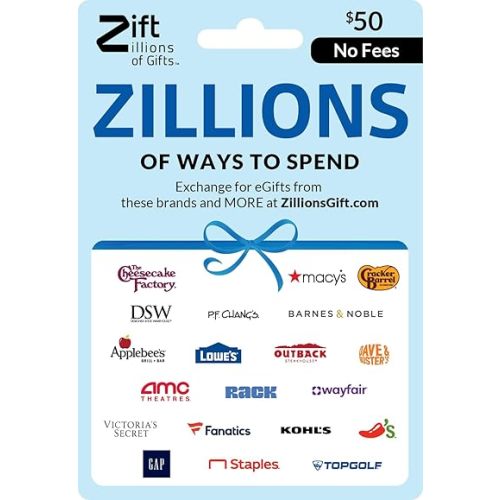 Zift Zillions of Gifts Physical Gift Card