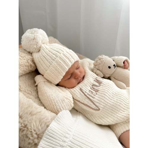 CHUNKY TEXTURED KNIT BEANIE | IVORY