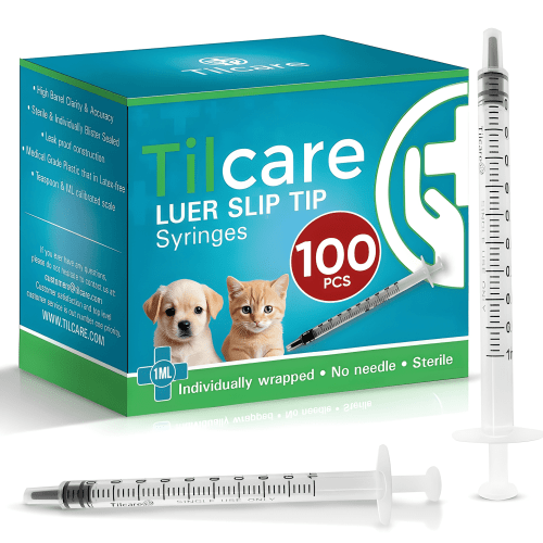 Tilcare, Syringe Without Needle, 1ml, Sterile Plastic Pack of 100