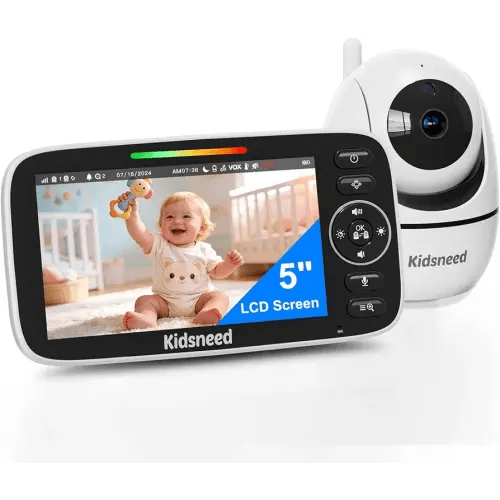 Kidsneed Baby Monitor with Camera and Audio - 5 inch 720P Video Baby Monitor, No WiFi, 48H Battery Life, Night Vision, Two Way Talk, Remote Pan Tilt Zoom, Thermal Monitor，1000 ft Range（530）