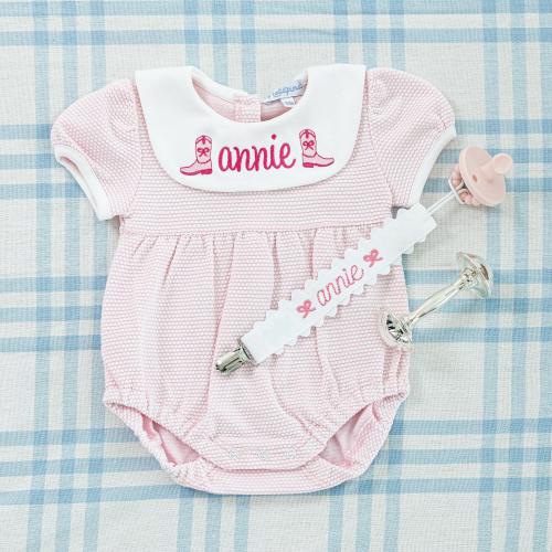 Pacifier Clips // Paci Clip, Monogram Pacifier Clip, Pacifier Holder, Embroidered Custom Name, Personalized Baby Gift, Baby Girl, Baby Boy