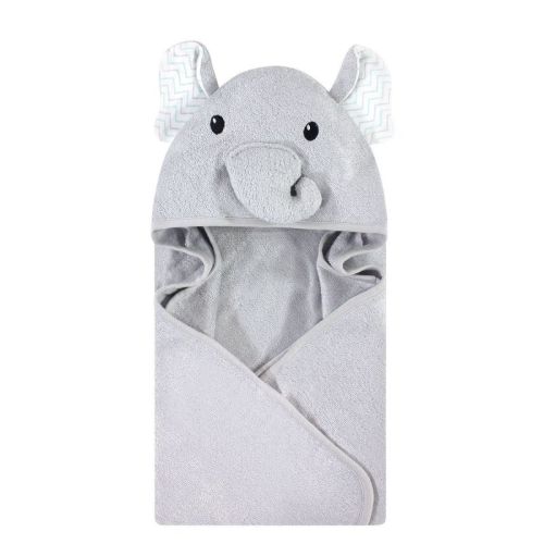 Hudson Baby Infant Baby Rayon from Bamboo Animal Hooded Towel, Gray Elephant, One Size