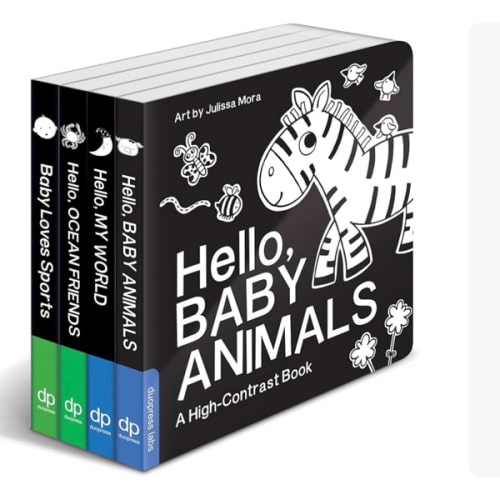 High Contrast Baby Book Set: 4 Board Books for Newborns