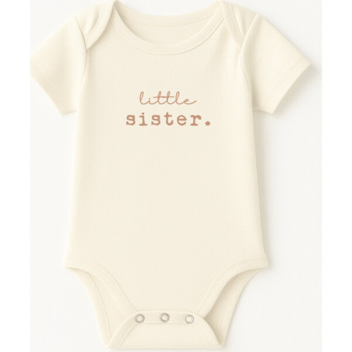 Little Sister Clay Organic Cotton Short Sleeve Baby Bodysuit - Tenth and Pine | Maisonette