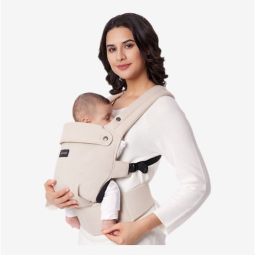 Momcozy Baby Carrier - Ergonomic, Cozy and Lightweight Carrier for 7-44lbs, Effortless to Put On, Ideal for Hands-Free Parenting, Enhanced Lumbar Support, Purehug for Infant to Toddler, Khaki