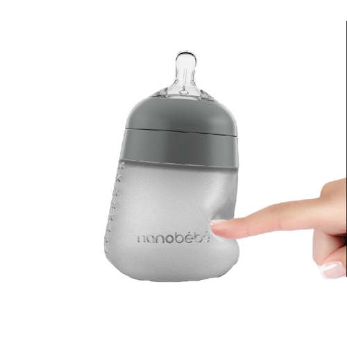 Nanobébé Flexy Silicone Baby Bottle, 5oz, Grey