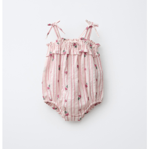 STRIPED AND TULIP ROMPER - Pink | ZARA United States