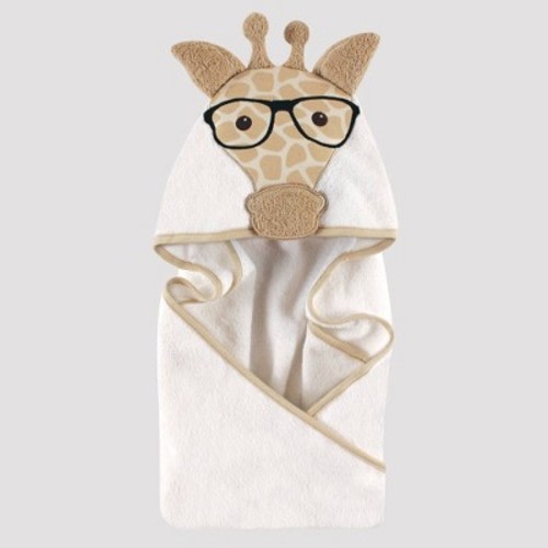 Hudson Baby Nerdy Giraffe Hooded Towel - Tan 33x33''