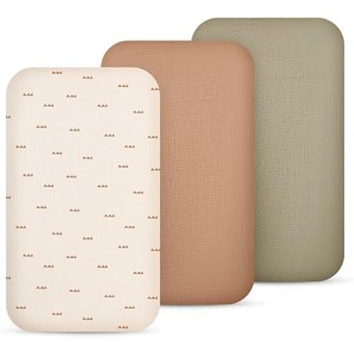 lulumoon Muslin Bassinet Sheets 3Pack: Fitted Sheets for Bedside Sleeper