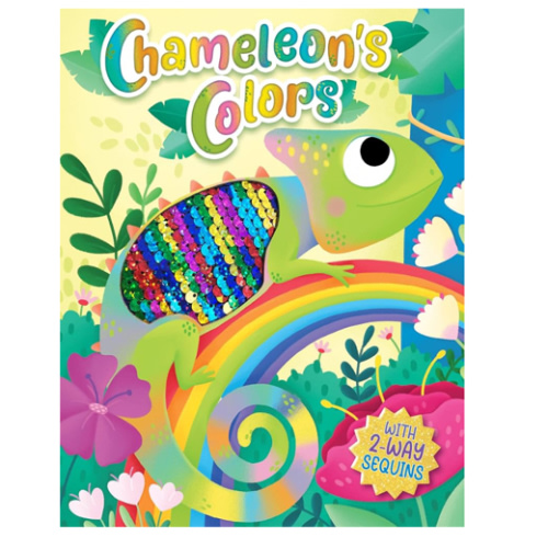 Chameleon's Colors - Children's Touch and Feel Storybook with 2-Way Sequins - Sensory Board Book