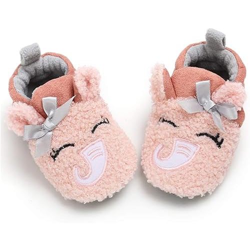 RVROVIC Baby Boys Girls Cozy Fleece Boots with Non Skid Bottom Warm Winter Socks Slippers