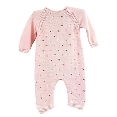 Baby Girls Pink Pointelle Knit Romper