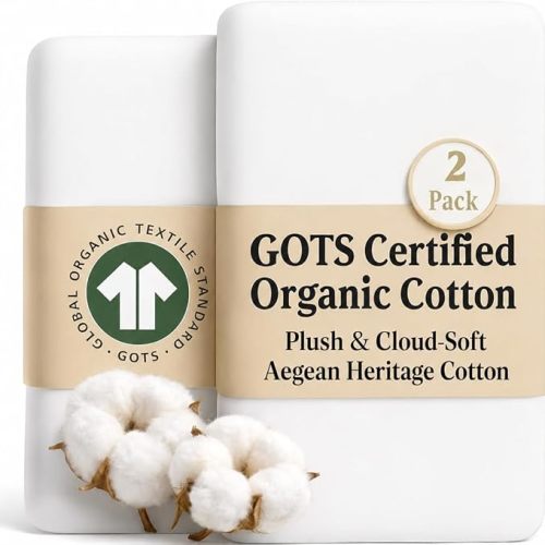 2 x GOTS 100% Organic Cotton Bedside Bassinet Sheets 33x20 and 35x19 Compatible with Maxi Cosi Iora, Baby Delight, Koola Baby Bond, Harppa Cudly 3 in 1 - Luxury Turkish Cotton - Boy, Girl